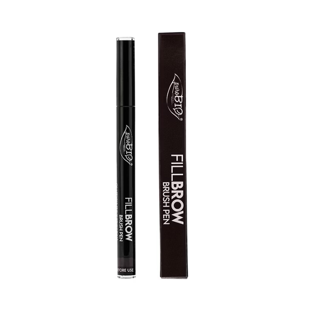 Puro Bio Fillbrow Brush Pen - Augenbrauenstift In Schwarz, 0,7 Ml, Für Natürlichen Haareffekt