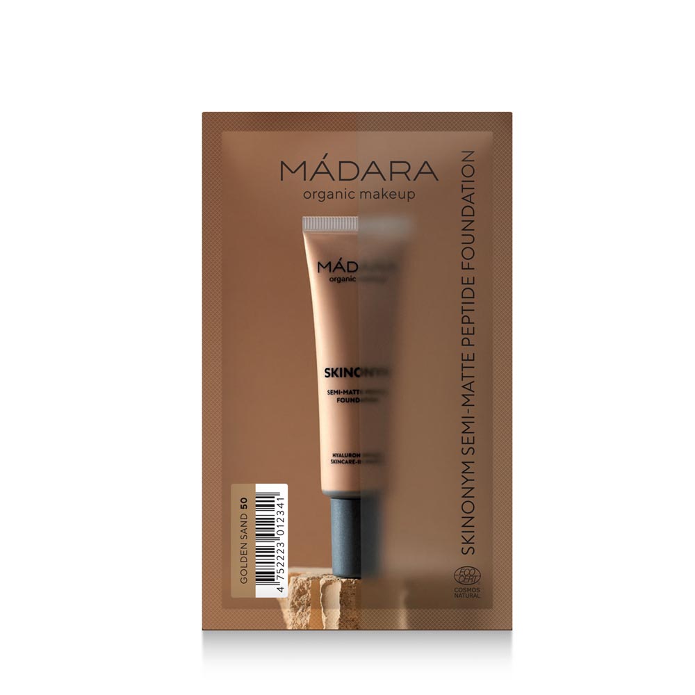 TESTER MÁDARA SKINONYM Semi-Matte Peptide Foundation, 50 GOLDEN SAND