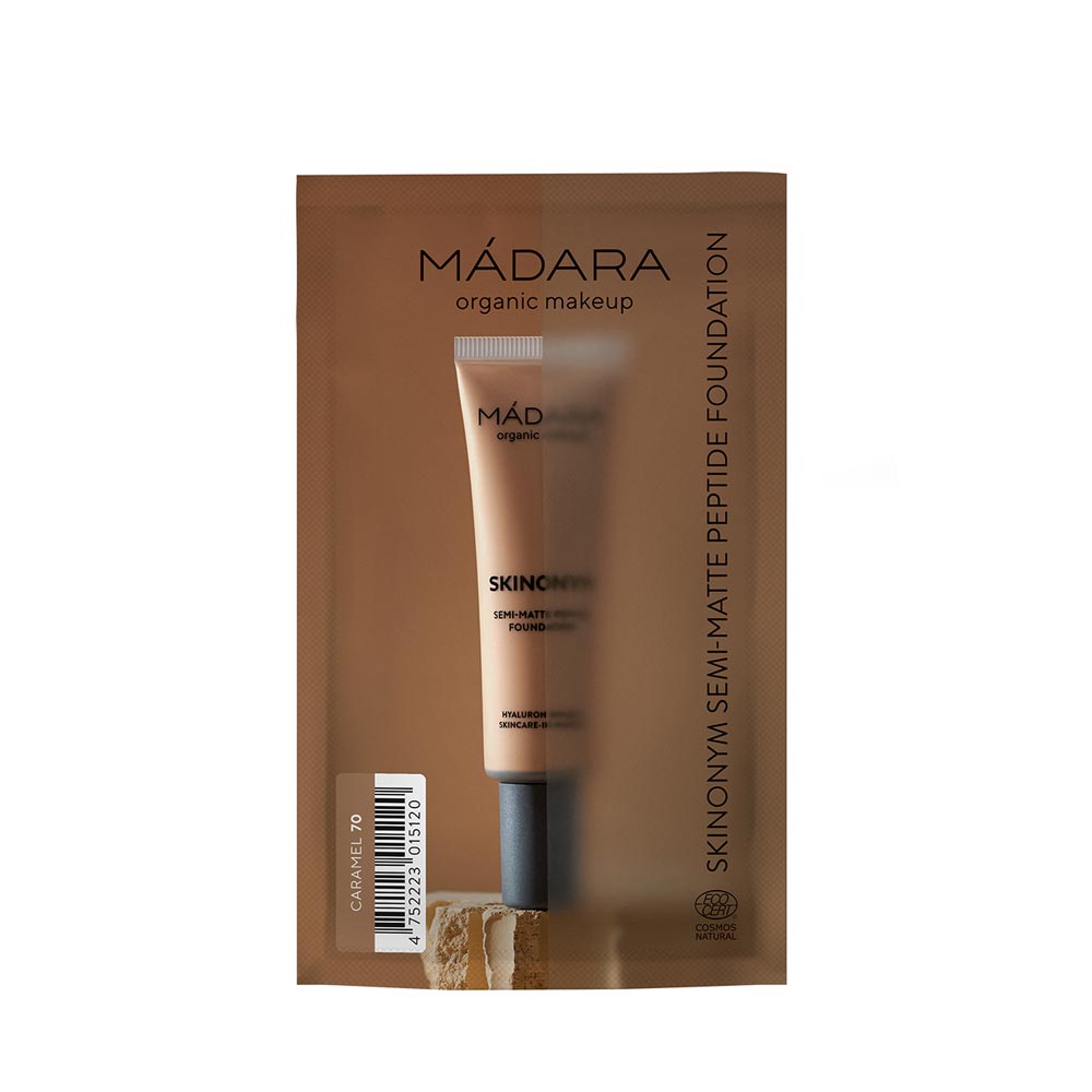 TESTER MÁDARA SKINONYM Semi-Matte Peptide Foundation, 70 CARAMEL