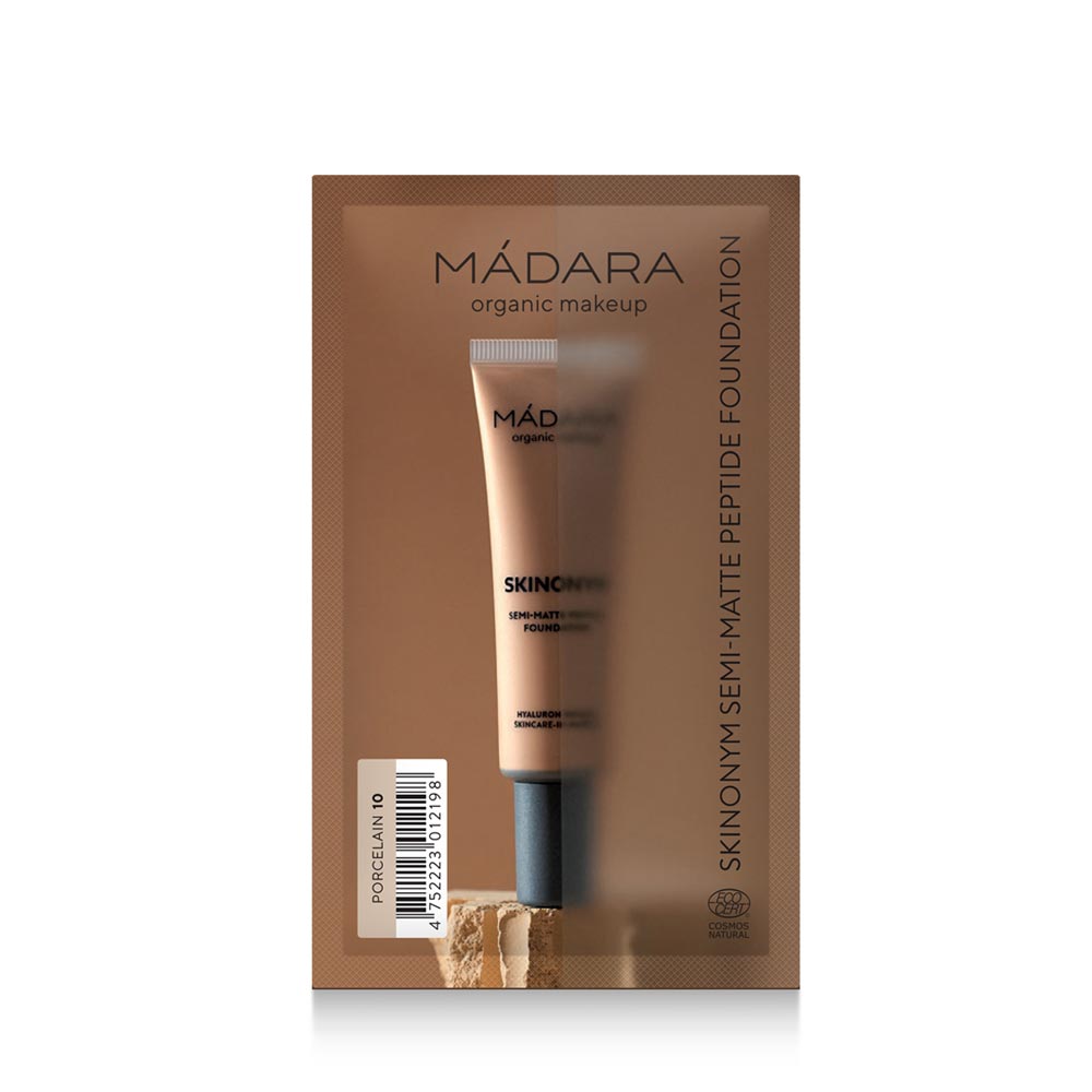 TESTER MÁDARA SKINONYM Semi-Matte Peptide Foundation, 10 PORCELAIN
