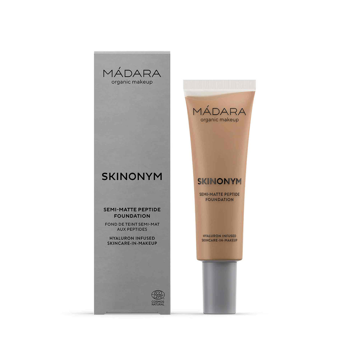 MÁDARA SKINONYM Semi-Matte Peptide Foundation, 65 WARM TAN 30 ml