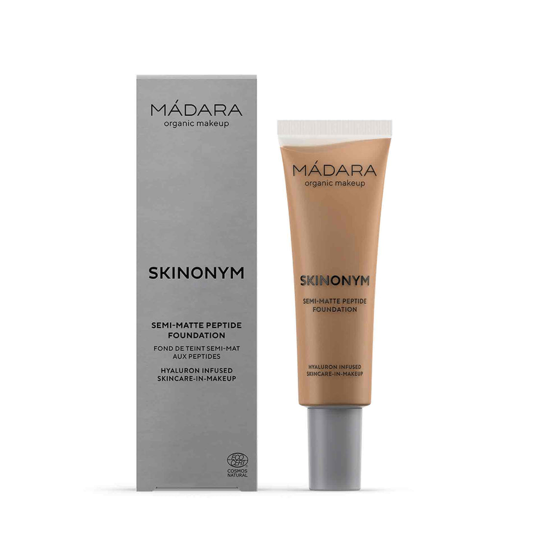 MÁDARA SKINONYM Semi-Matte Peptide Foundation, 70 CARAMEL 30 ml