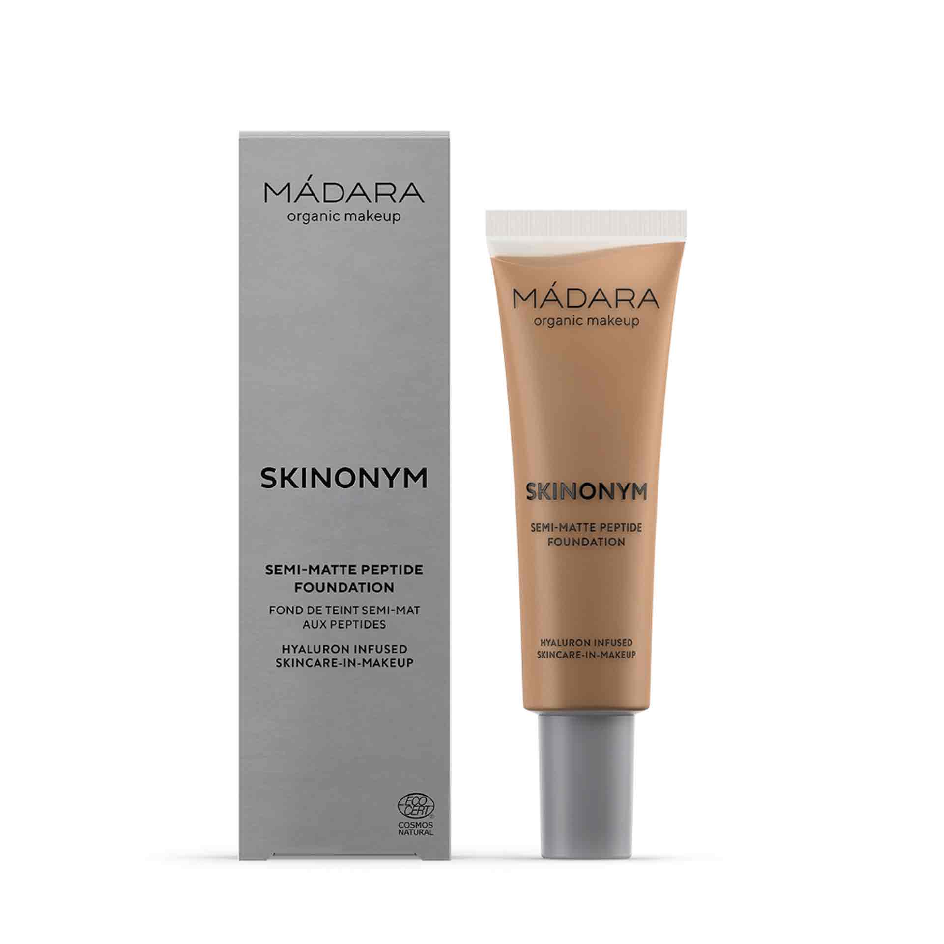 MÁDARA SKINONYM Semi-Matte Peptide Foundation, 70 CARAMEL 30 ml