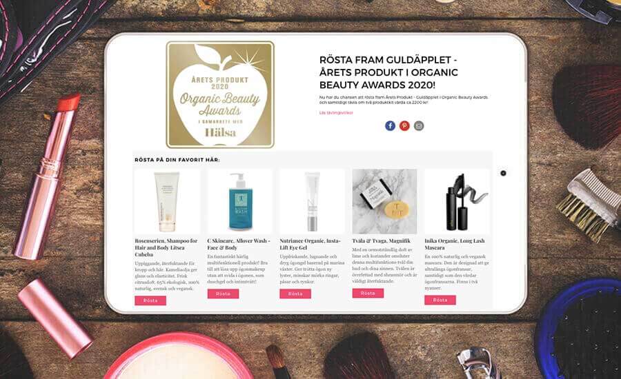 Dags att rösta fram Årets Produkt i Organic Beauty Awards