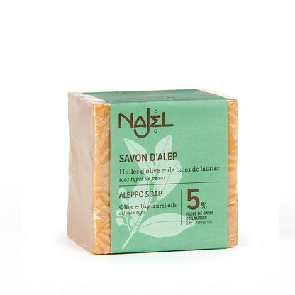 Najel Aleppotvål, 5% Lagerbärsolja, 200 g
