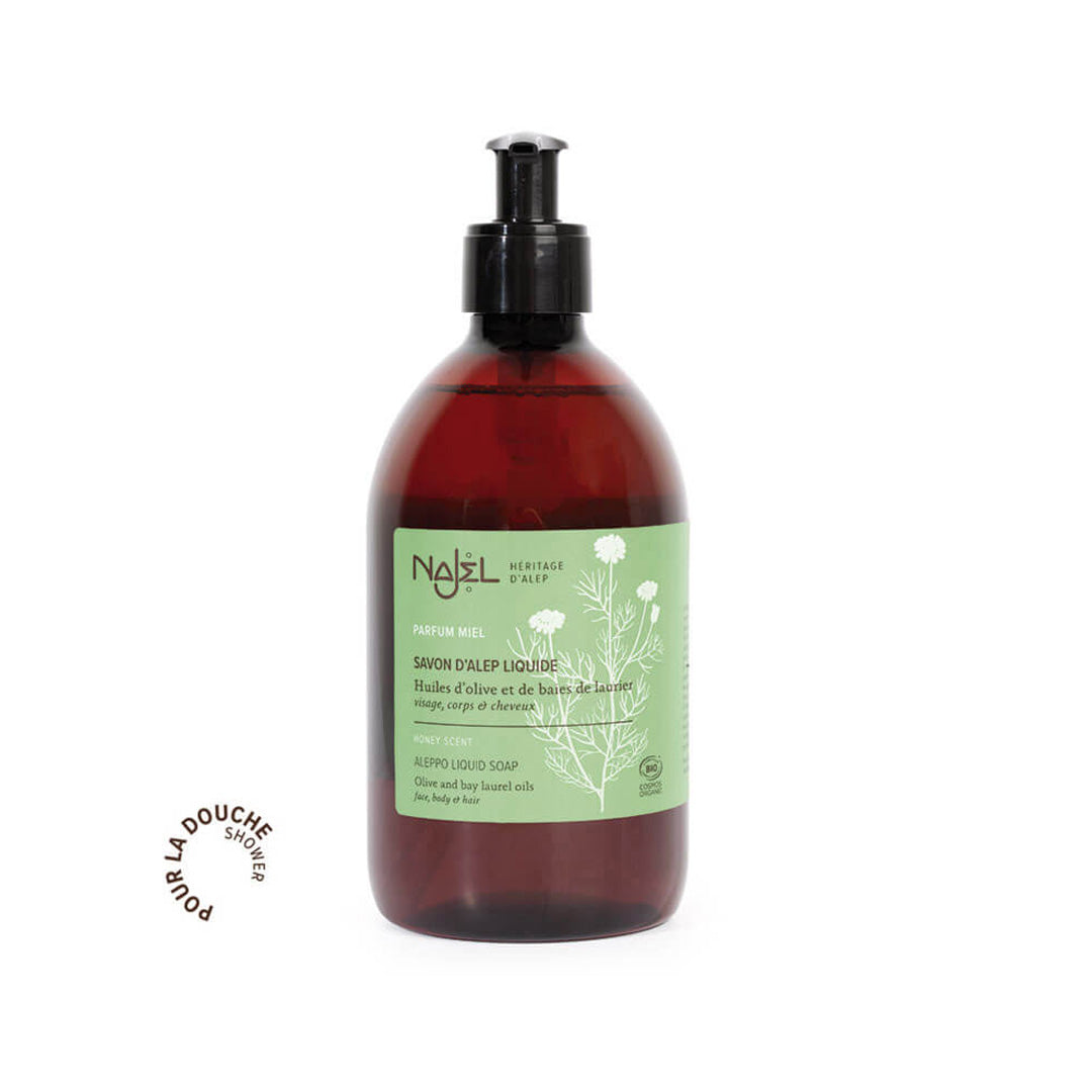 Najel Flytande Aleppotvål, Honey scent &amp; Chamomile water, 200 ml