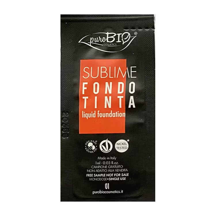 TESTER puroBIO Cosmetics Sublime Liquid Foundation 01, 1 ml