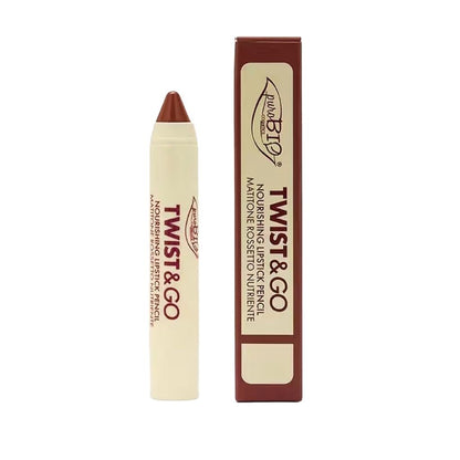 puroBIO TWIST &amp; GO Nourishing Lipstick Pencil, Dark Mauve
