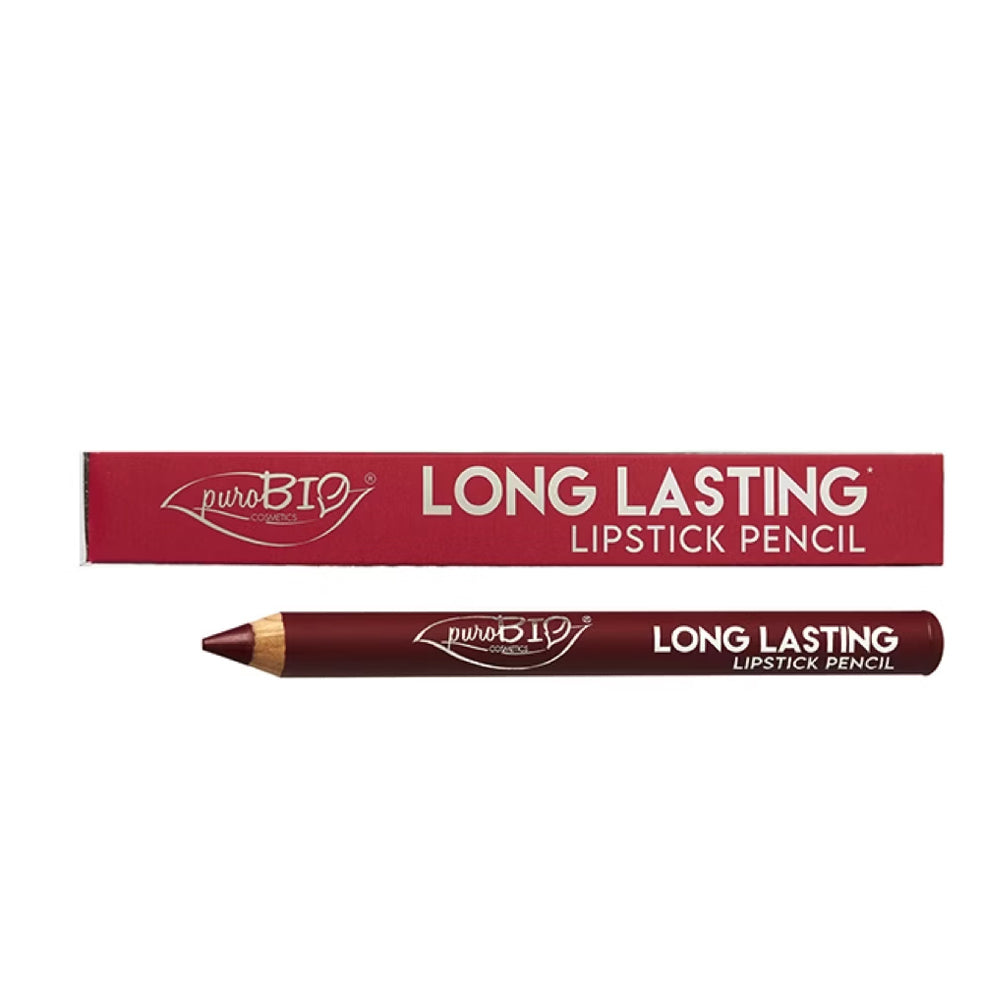 puroBIO Long Lasting Lipstick Pencil Kingsize, Strawberry Red 14L