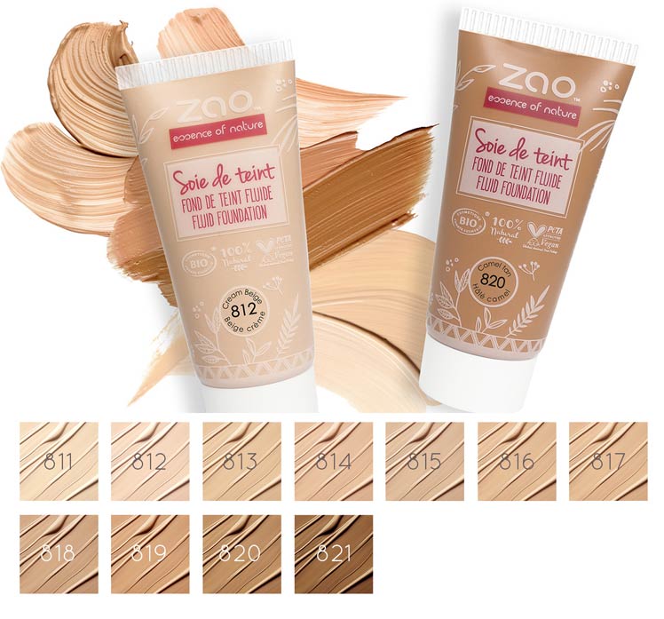 Zao Silk Foundation 813 Golden beige